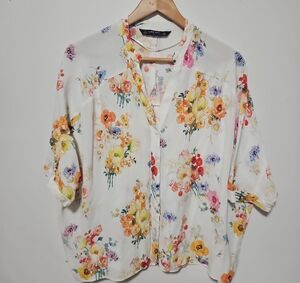 Zara White Blouse Top